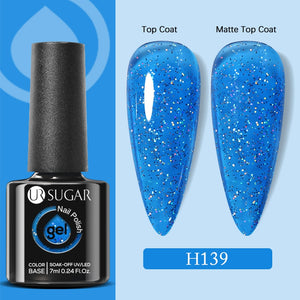 UR SUGAR 7ml Gold Glitter Gel Nail Polish Platinum Shining Mineral Sequins Soak Off UV LED Gel Nail Semi Permanent Manicure