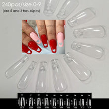 Load image into Gallery viewer, Gel Nails Extension System Full Cover Sculpted Clear Stiletto Coffin False Nail Tips 240pcs/bag