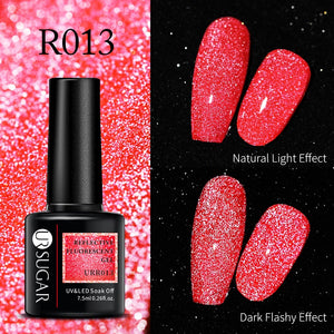 UR SUGAR 7.5ml Thermal Ultra-thin Glitter Gel Soak Off UV Gel Color-chaging Snowflake Temperature Color Change Nail Art Varnish