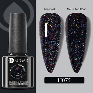 UR SUGAR 7ml Gold Glitter Gel Nail Polish Platinum Shining Mineral Sequins Soak Off UV LED Gel Nail Semi Permanent Manicure