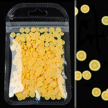Load image into Gallery viewer, Mixed 3D Fruit Slices Sticker Polymer Clay DIY Designs Slice Lemon Nail Art Sliders Nails Art Decors Women Nail Tips Manicure