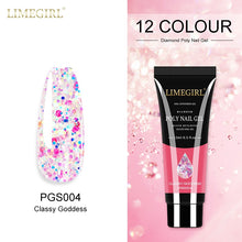 Load image into Gallery viewer, Limegirl 15ml Poly Nail Gel Glitter Building Nail Gel For Manicure Nail Art Design Luminous Polygels Extension Nail Gel For Nail