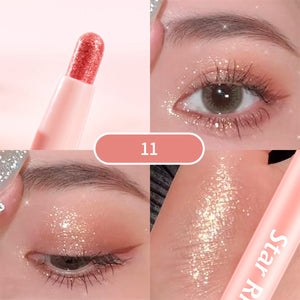 Diamond Glitter Eyeshadow Liner Pencil Eye Makeup Highlighter Waterproof Matte Pink Silkworm Champagne Gold Eyeliner Pen