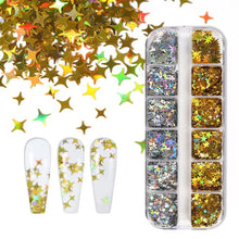 Load image into Gallery viewer, Holographic Butterfly Flakes Nail Art Glitter Sparkly 3D Laser Butterfly Sequins Tips DIY Polish Nail Art Decorations Manicure