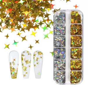Holographic Butterfly Flakes Nail Art Glitter Sparkly 3D Laser Butterfly Sequins Tips DIY Polish Nail Art Decorations Manicure