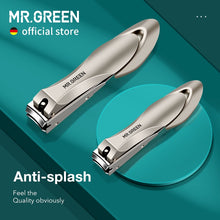 Load image into Gallery viewer, MR.GREEN Nail Clippers Stainless Steel Anti Splash Fingernail Cutter Manicure Tools Bionics Design Nail Trimmer Pedicure Scissor