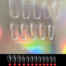 Load image into Gallery viewer, Gel Nails Extension System Full Cover Sculpted Clear Stiletto Coffin False Nail Tips 240pcs/bag