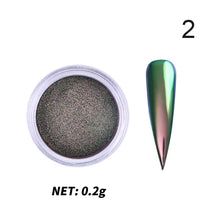 Load image into Gallery viewer, 1Box Nail Mirror Glitter Powder Metallic Colorful Dust Metal Effect Nail Glitter Gold Nail Art UV Gel Polish Chrome Flakes Dust