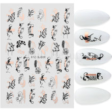 Load image into Gallery viewer, 3D Fall Nail Stickers Gold Leaf Cotton Flowers Transfer Decals Nail Adhesive Sliders Manicure 2022 Autumn Decorations TRSTZ-SJ