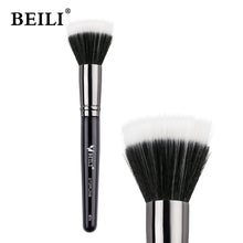 Load image into Gallery viewer, BEILI Black Foundation Make up Brush Big Definer Powder Blush Soft Synthetic Hair Makeup Brushes Highlighter Fan Contour Tools