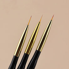 Load image into Gallery viewer, 3Pcs French Stripe Nail Art Liner Brush Set Tips Ultra-thin Line Drawing Pen Dual End UV Gel Painting Brushes Manicure Tools