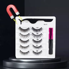 Load image into Gallery viewer, 3/5/7Pairs Magnetic Eyelashes False Lashes Repeated Use Eyelashes Waterproof Liquid Eyeliner With Tweezer Makeup Set
