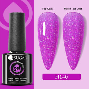 UR SUGAR 7ml Gold Glitter Gel Nail Polish Platinum Shining Mineral Sequins Soak Off UV LED Gel Nail Semi Permanent Manicure