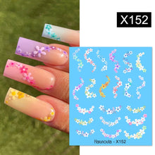 Load image into Gallery viewer, Harunouta Black Lines Flower Leaves Water Decals Stickers Floral Face Marble Pattern Slider For Nails Summer Nail Art Decoration