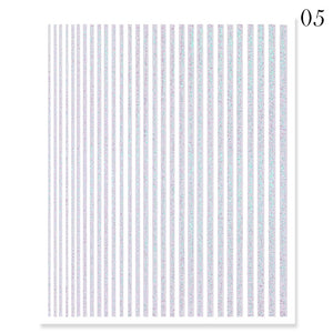 1PC Silver Gold Lines Stripe 3D Nail Sticker Geometric Waved Star Heart Self Adhesive Slider Papers Nail Art Transfer Stickers
