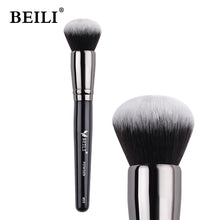 Load image into Gallery viewer, BEILI Black Foundation Make up Brush Big Definer Powder Blush Soft Synthetic Hair Makeup Brushes Highlighter Fan Contour Tools