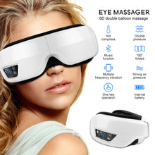 Load image into Gallery viewer, Eye Massager 6D Smart Airbag Vibration Eye Care Instrument Hot Compress Bluetooth Eye Massage Glasses Fatigue Pouch &amp; Wrinkle