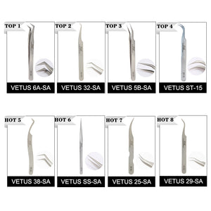 Makeup Professional Eyelash Tweezers 3D Volume Eyelash Extension Tweezer Fan Lash Eyebrow Tweezers VETUS Excellent Closure