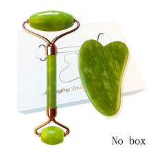 Load image into Gallery viewer, Natural Jade Roller Guasha Skin Scraper Facial Set Facial Stone Firming Face Anti-Aging Puffy Eyes Massager Neck Anti Wrinkle