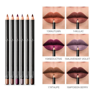 6 12Pcs/Set Waterproof Pencil Lipstick Set Pen Matte Lip Liner Long Lasting Makeup Pens Easy to Wear Non-stick Cup карандаш для