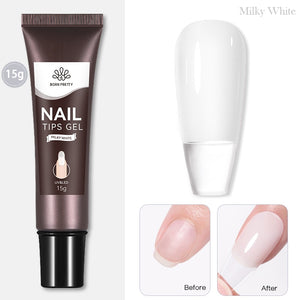 BORN PRETTY 30/20ml Glitter Acrylic Gel Finger Extension Silver Pink Extension Gel Soak Off Nail Art Gel Varnish
