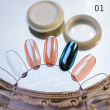Load image into Gallery viewer, 1Box Nail Mirror Glitter Powder Metallic Colorful Dust Metal Effect Nail Glitter Gold Nail Art UV Gel Polish Chrome Flakes Dust