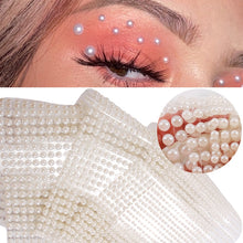 Load image into Gallery viewer, 3D Eyes Face Makeup Temporary Tattoo Self Adhesive Beauty White Pearl Jewels Stickers Festival Body Art Decorations Nail Diamond