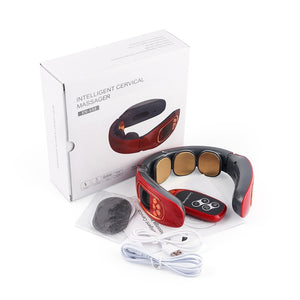 Intelligent TENS Pulse Neck Massager Hot Compress Neck Back Cervical Spine Pain Relief Kneading Massage Machine Power Control
