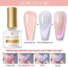 Load image into Gallery viewer, BORN PRETTY 7ml 9D Laser Cat Magnetic Gel Nail Gel Pink Magnetic Gel Soak Off UV LED Nail Varnish UV Gel Need Pink Nude Base