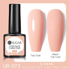 Load image into Gallery viewer, UR SUGAR 7.5ML Dark Blue Matte Top Coat Color UV Nail Gel Polish Semi Permanent Soak Off UV LED Gel Nail Gel Nail Art DIY Design