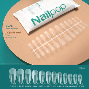 NAILPOP 120pcs False Nails Acrylic Press on Nails Coffin Artificial Nails Clear Fake Nail Tips for Extension Manicure Tool