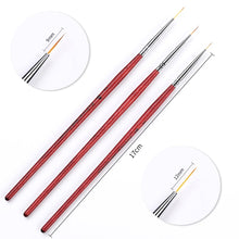 Load image into Gallery viewer, 3Pcs French Stripe Nail Art Liner Brush Set 3D Tips Line Stripes DIY Drawing Pen UV Gel Brushes Painting Pen Manicure Tools