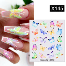 Load image into Gallery viewer, Harunouta Black Lines Flower Leaves Water Decals Stickers Floral Face Marble Pattern Slider For Nails Summer Nail Art Decoration