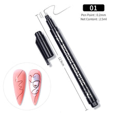 Load image into Gallery viewer, 1 Pc Nail Art Graffiti Pen Black Color UV Gel Polish Design Dot Painting Detailing Pen Brushes DIY Nail Art Adorn Tools