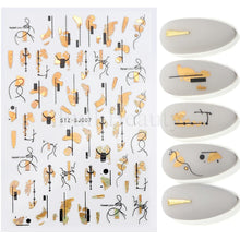 Load image into Gallery viewer, 3D Fall Nail Stickers Gold Leaf Cotton Flowers Transfer Decals Nail Adhesive Sliders Manicure 2022 Autumn Decorations TRSTZ-SJ