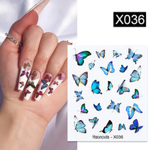 Load image into Gallery viewer, Harunouta Black Lines Flower Leaves Water Decals Stickers Floral Face Marble Pattern Slider For Nails Summer Nail Art Decoration